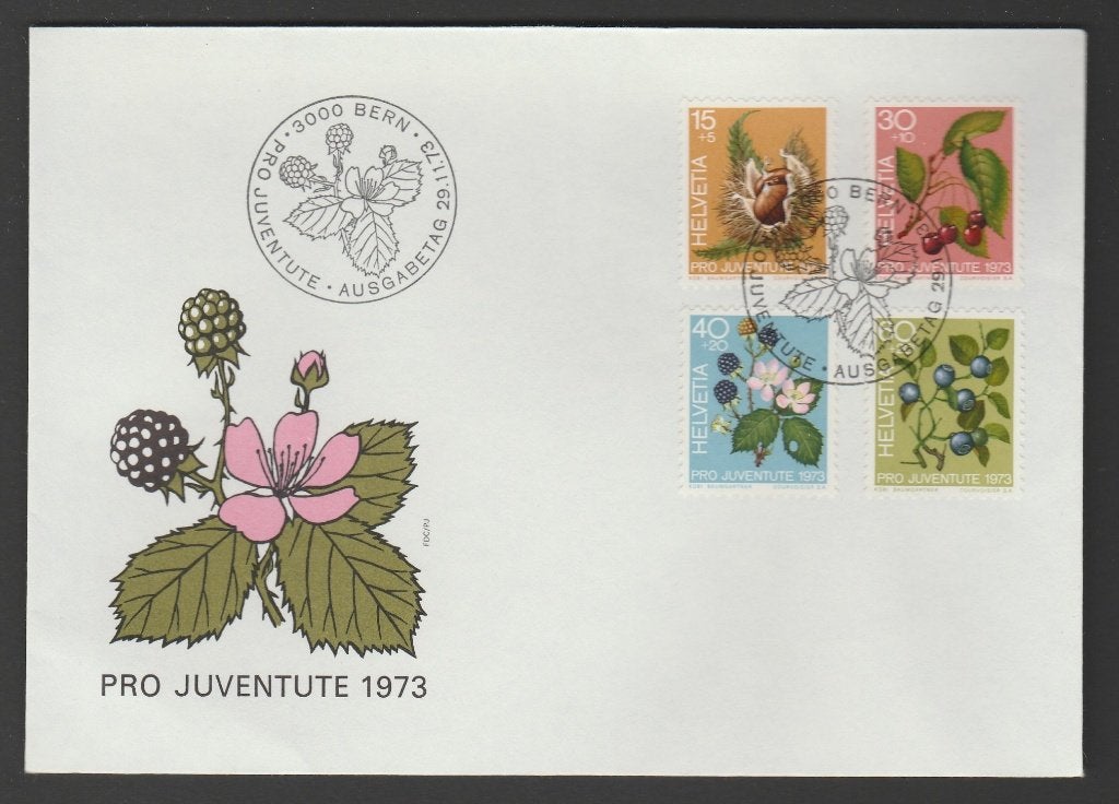 Zwitserland - FDC Pro Juventute 1973 - planten in het bos, Verzenden, Postfris