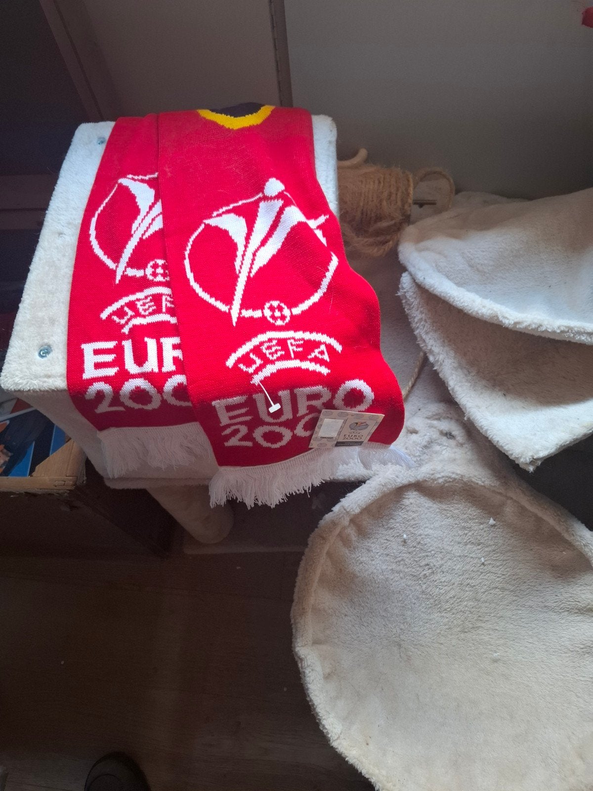 Vintage UEFA Euro 2000 België Sjaal, Overige maten, Ophalen of Verzenden, UEFA Euro 2000, Sjaal
