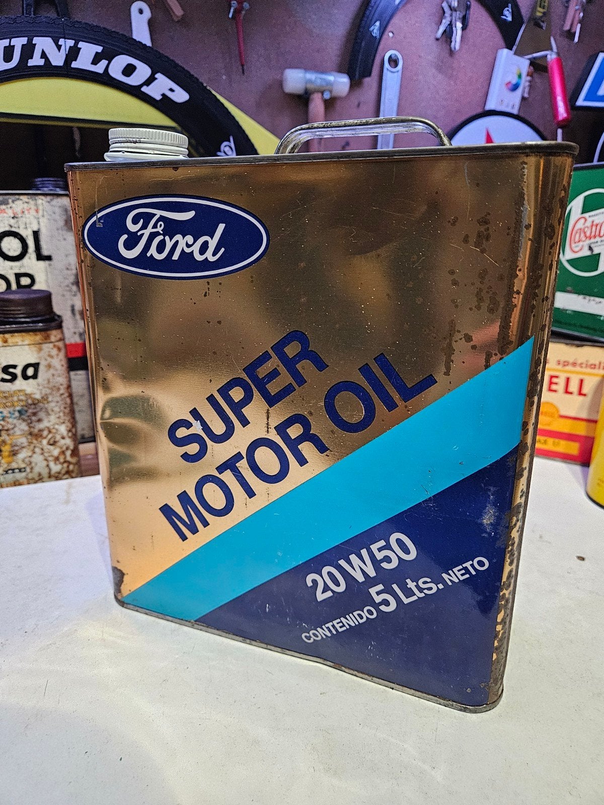 Ford Olieblik 5 Liter Vintage garageblik, Verzamelen, Blikken, Ophalen of Verzenden, Gebruikt, Overige
