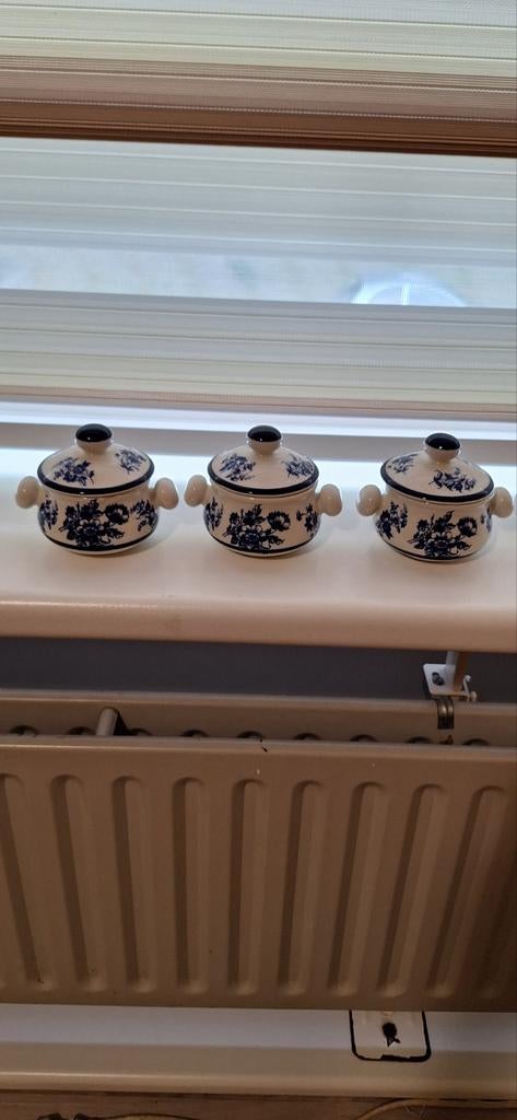 Drie Delftsblauwe Kommetjes, Antiek en Kunst, Ophalen