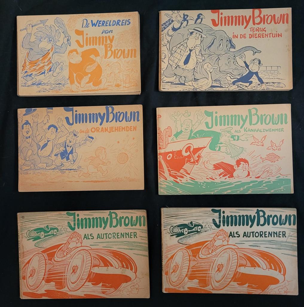 6x vintage Jimmy Brown in nette staat, Meerdere stripboeken, Ophalen of Verzenden, Gelezen