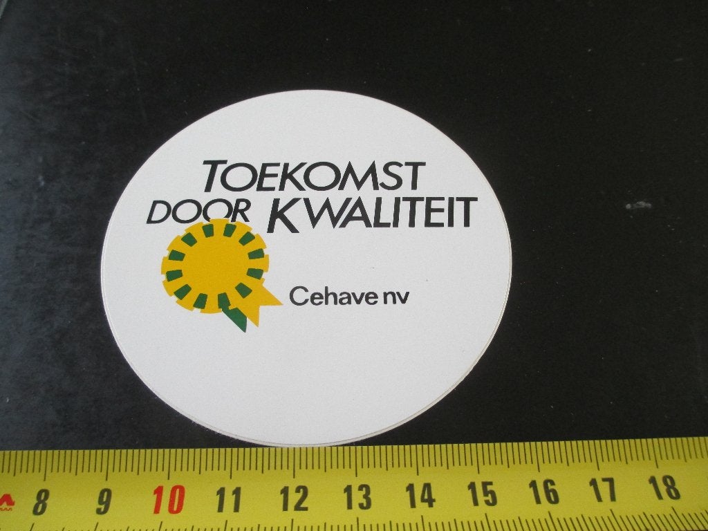 sticker Veghel Cehave NV Toekomst door kwaliteit rond *, Verzamelen, Ophalen of Verzenden, Zo goed als nieuw