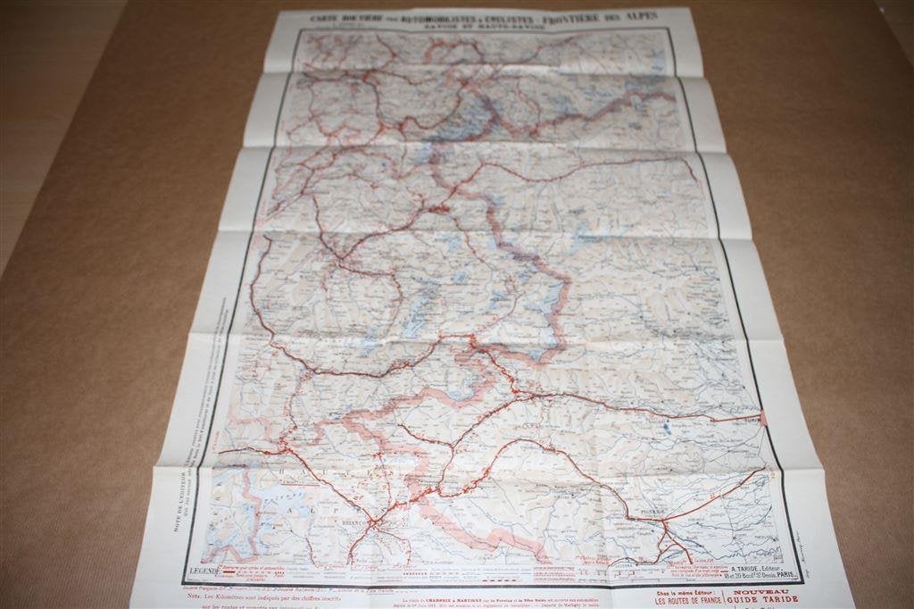 Oude Franse kaart van de Alpen - Circa 1940 !!, Boeken, Atlassen en Landkaarten, Gelezen, Ophalen of Verzenden, Landkaart, 1800 tot 2000