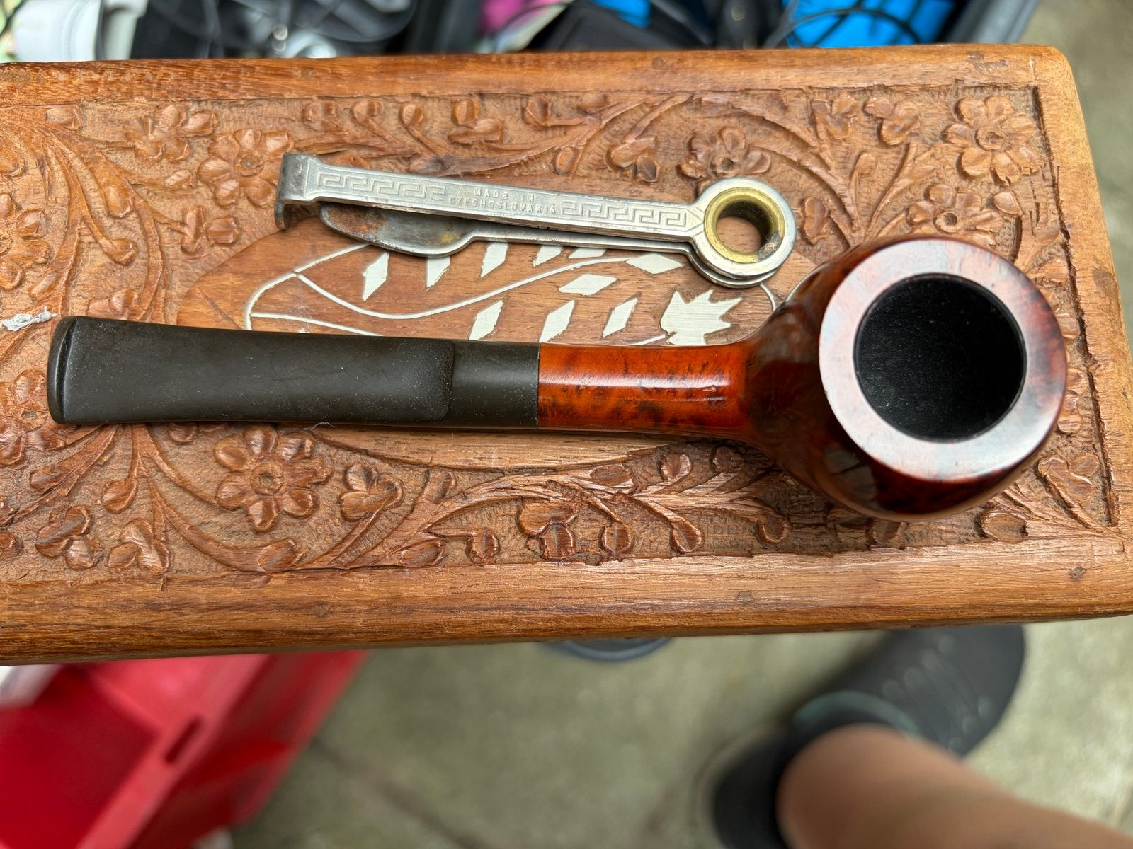 Vintage tabakspijp met gereedschap, Verzamelen, Ophalen of Verzenden, Gebruikt, (Water)pijp