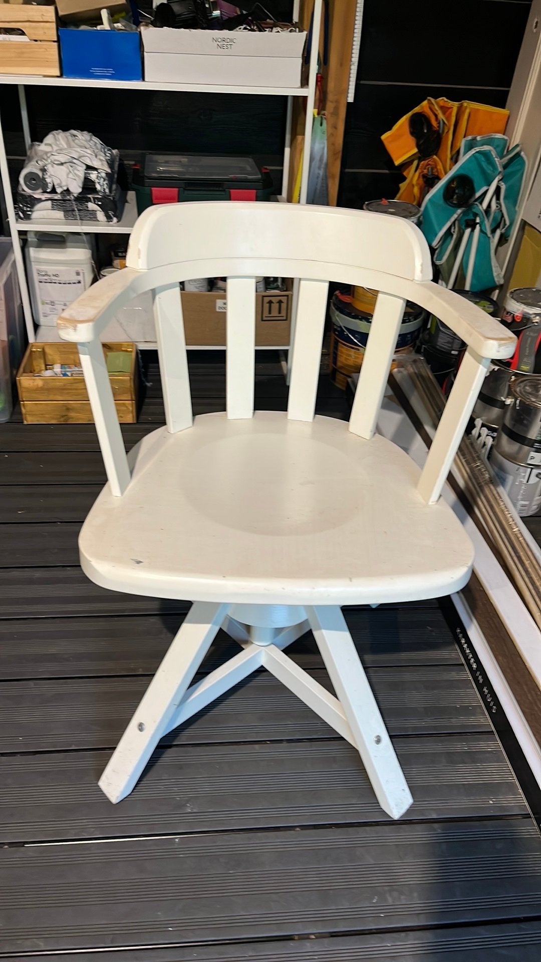 Draaistoel van ikea wit, Huis en Inrichting, Stoelen, Ophalen of Verzenden, Zo goed als nieuw, Wit, Eén