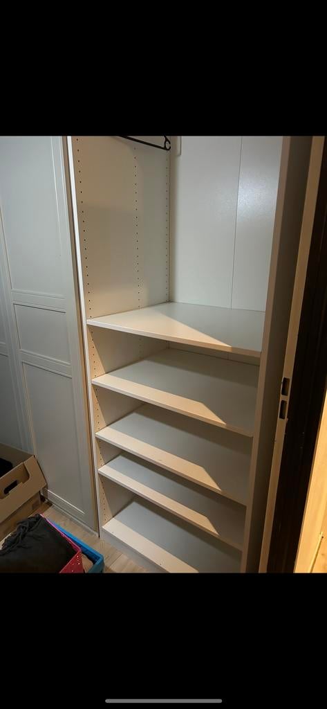 Ikea pax basis element 75x58x236 incl: 7 planken en 1 roede, Ophalen, Met plank(en), Kunststof, 200 cm of meer