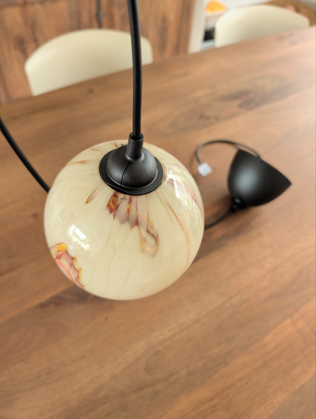 Art Deco hanglamp, vintage opalineglas, Antiek en Kunst, Ophalen