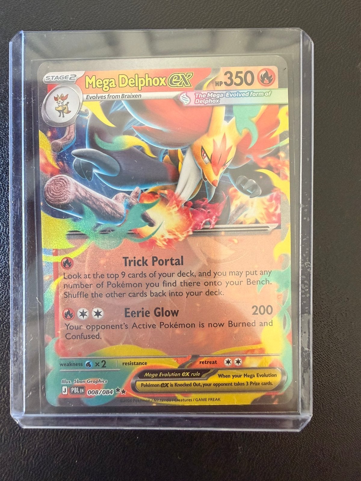 Pokémon Pitch Black – Mega Delphox ex (PBL 008), Ophalen of Verzenden, Zo goed als nieuw