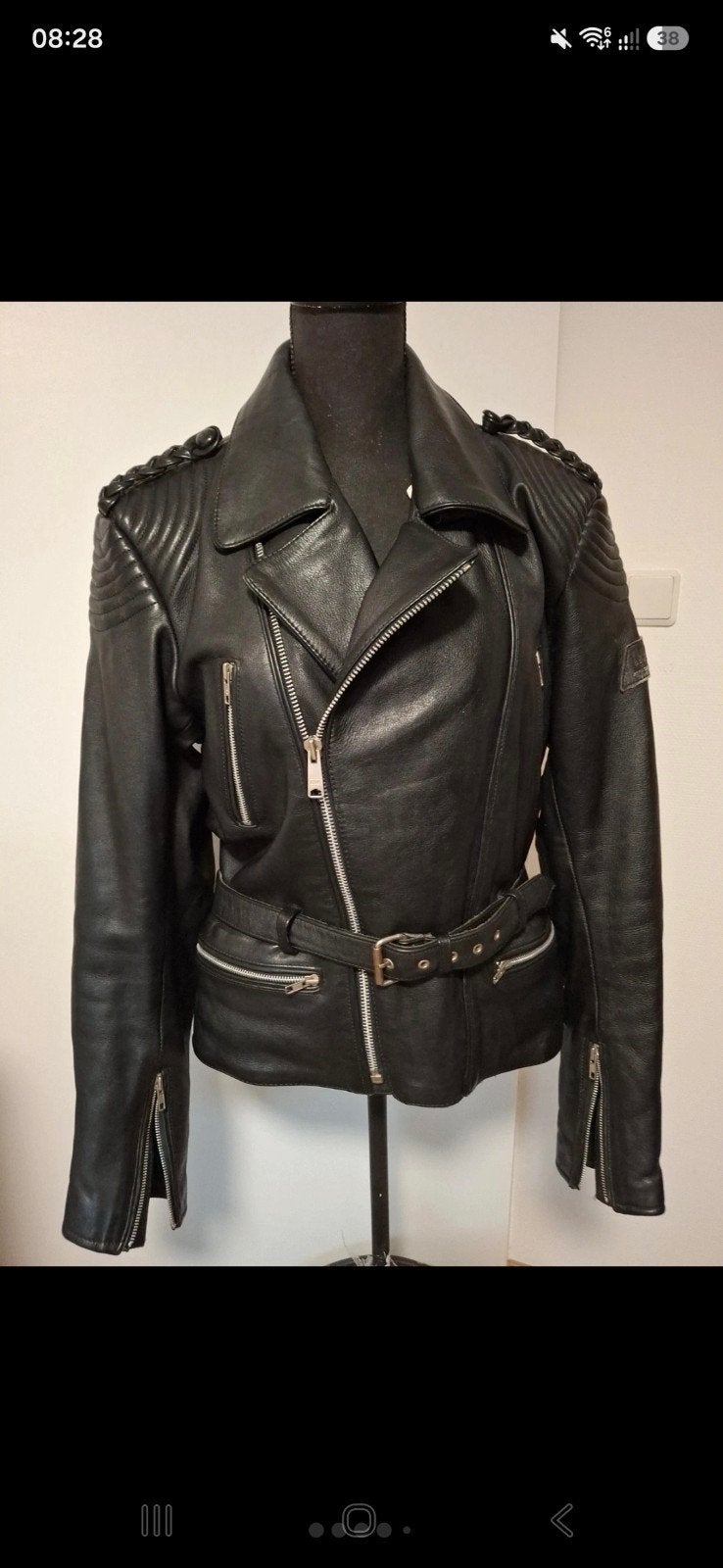 MQP L/XL leren motorjas 80/90s, Motoren, Ophalen of Verzenden