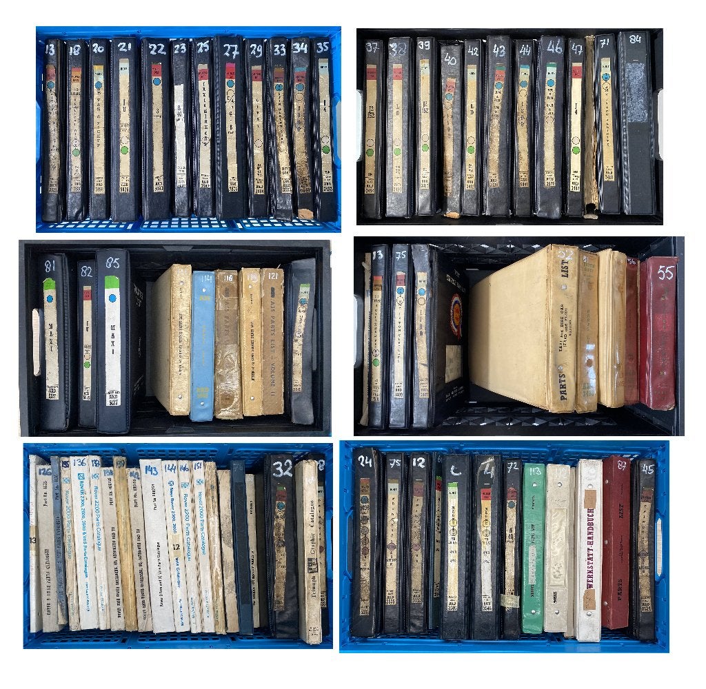 78x BMC manuals/parts lists (oa MG, Austin, Morris, Rover), Ophalen, Gelezen, Overige merken