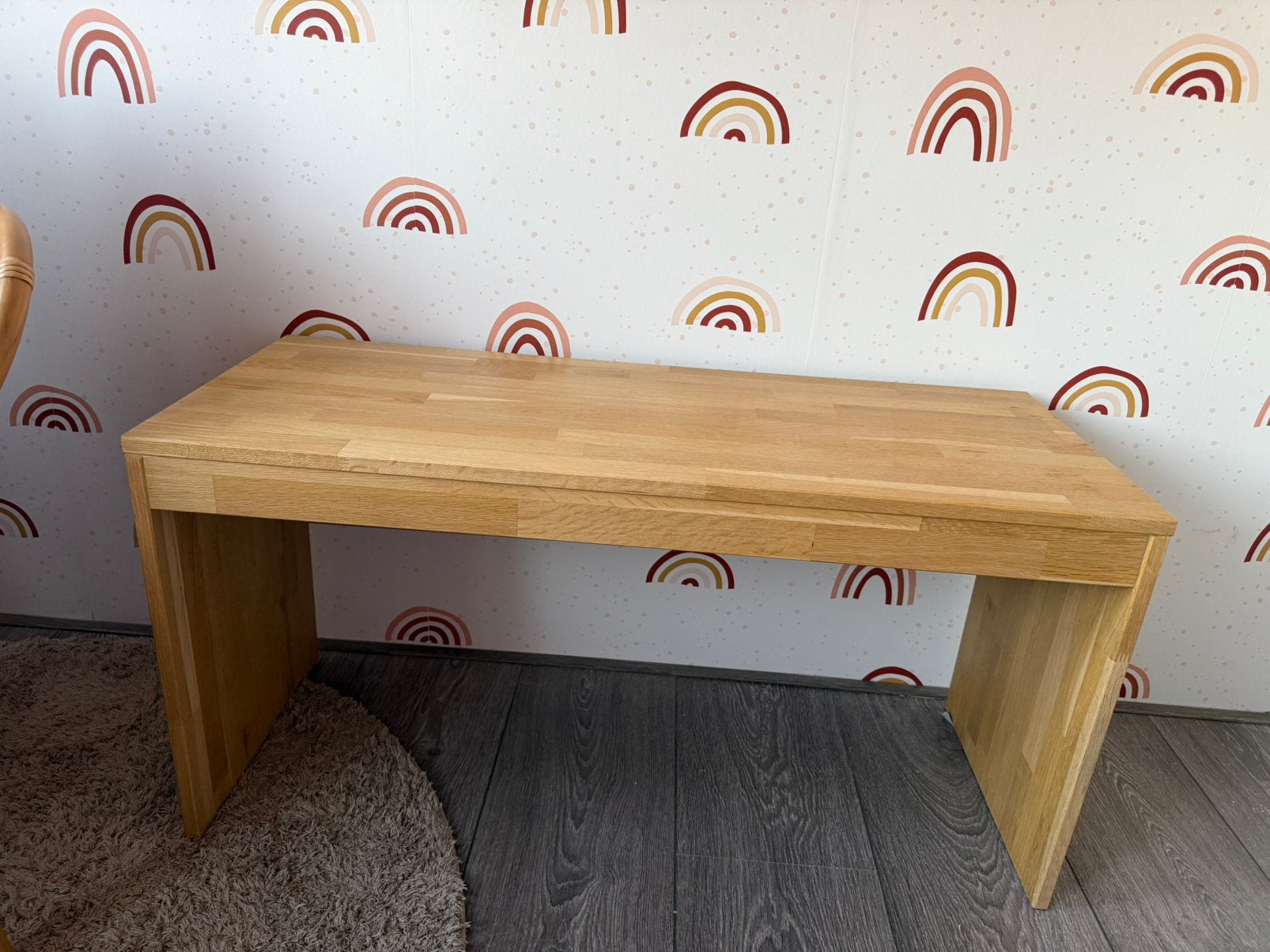 Eiken houten kinder bureau speeltafel kinderbureautje, Ophalen, Zo goed als nieuw, Tafel(s)