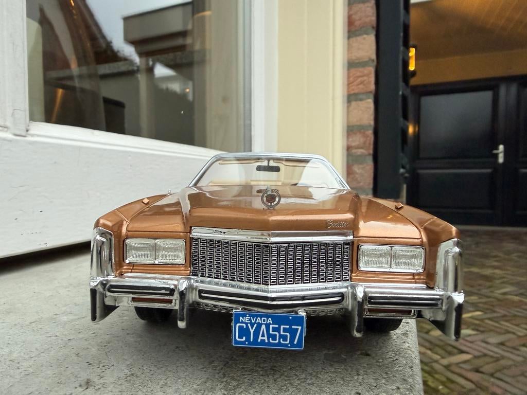 1:18 Cadillac Eldorado cabrio brons 1976 BOS Models BOS419, Overige merken, Info@modelcarworld.com, Auto, Ophalen of Verzenden