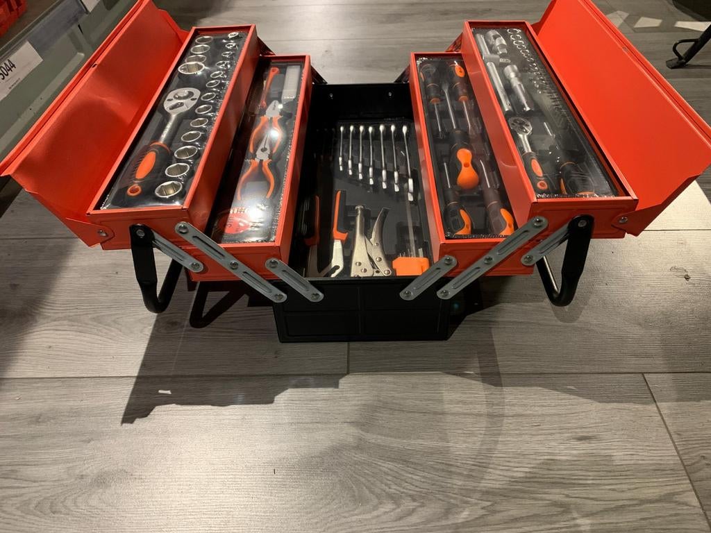 85-delig Gereedschap set uitklapbare metalen kist., Ophalen of Verzenden, Nieuw