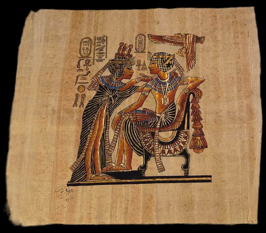 Papyrus - Egypte - Toetanchamon 27 x 26 cm, Ophalen of Verzenden