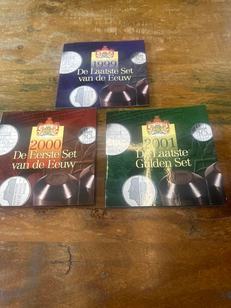 Munten Sets 1999, 2000, 2001 - Laatste Gulden Sets, Ophalen of Verzenden, Nederland, Munten