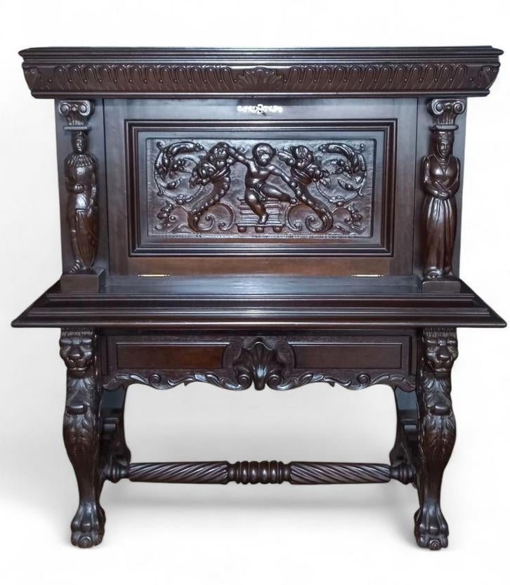 Barkast barokstijl wijnkast dressoir hout .Bar met wijnkast, Ophalen of Verzenden