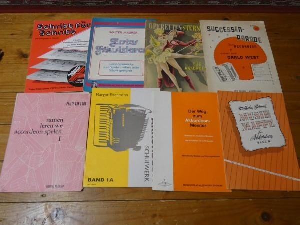 Accordeon Bladmuziek Heel Veel Boeken, Gebruikt, Klassiek, Les of Cursus, Ophalen of Verzenden