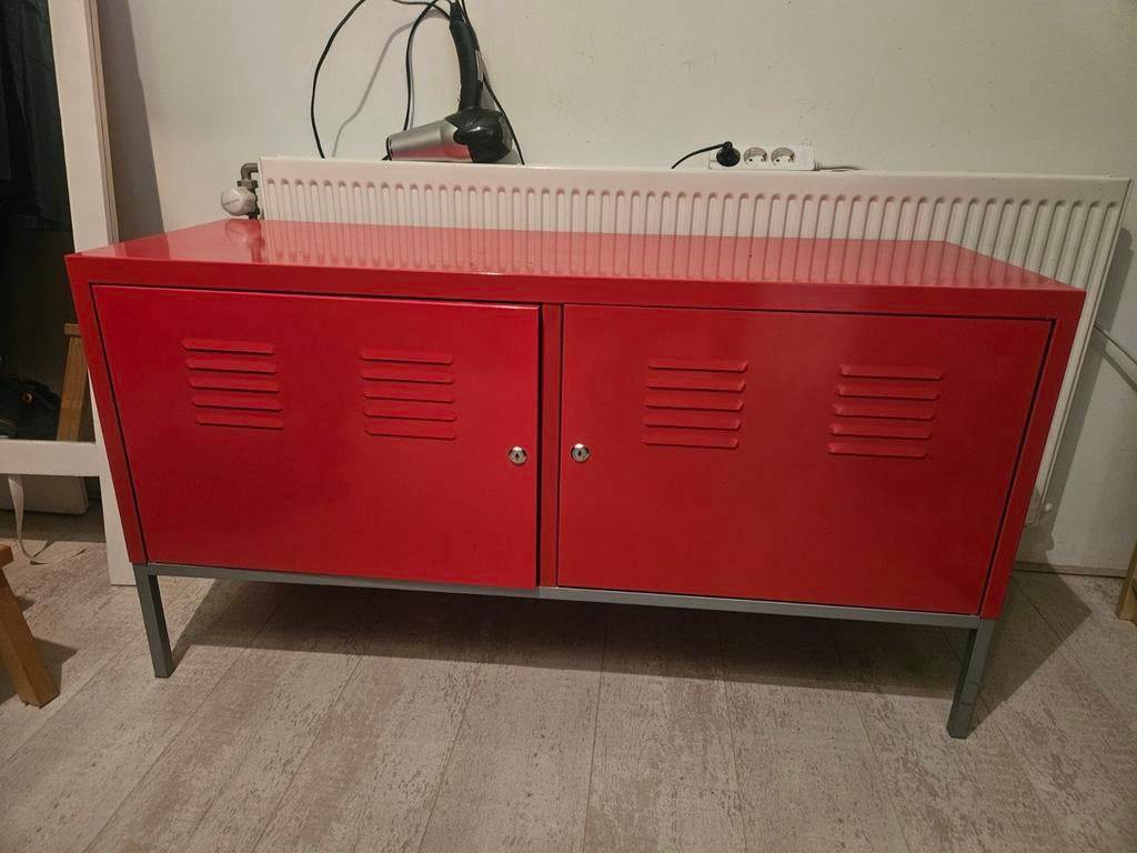 IKEA PS Rood Metalen Kastje, Ophalen, Gebruikt, 100 tot 150 cm, Minder dan 100 cm