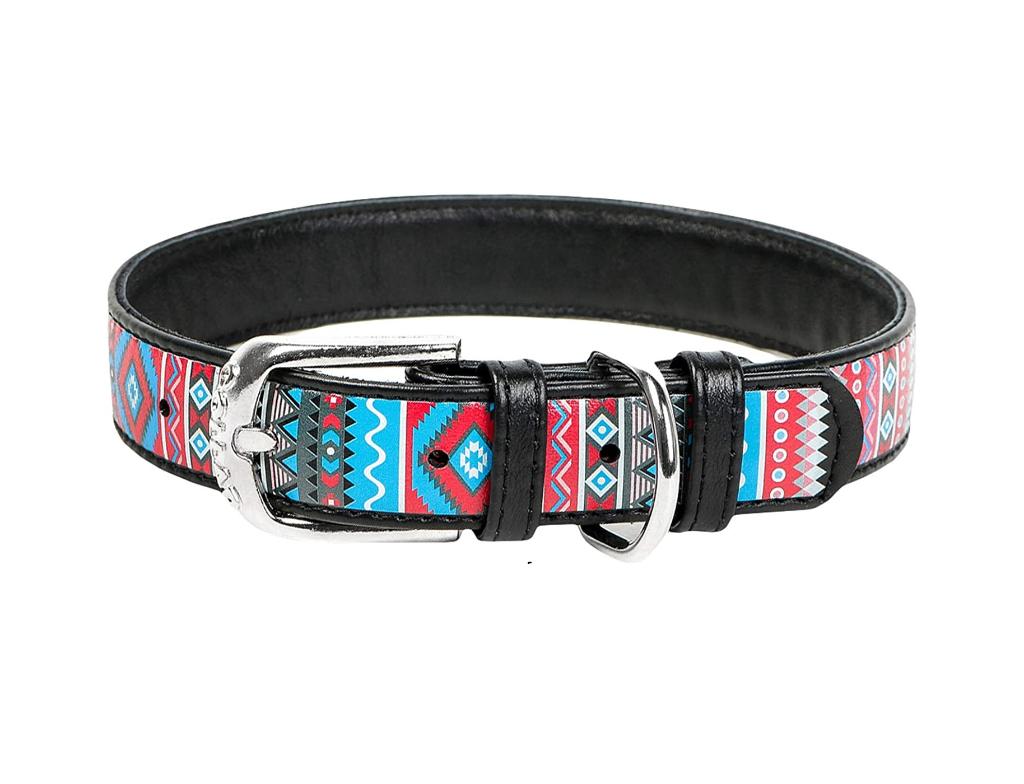 WAUDOG Ethno Lederen Halsband Zwart Nek 38-49 cm KOOPJE!!!, Dieren en Toebehoren, Ophalen of Verzenden, Handgemaakt, Nieuw