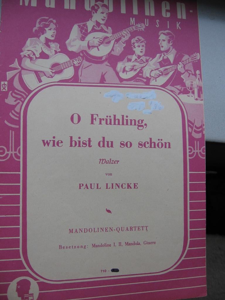 Paul Lincke - O Frühling, wie bist du so schön, Ophalen of Verzenden, Artiest of Componist, Populair, Banjo of Mandoline