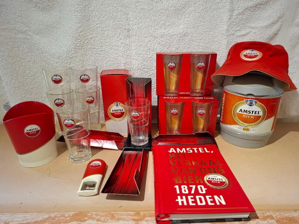 amstel bier pakket, Ophalen, Gebruikt, Glas of Glazen, Amstel