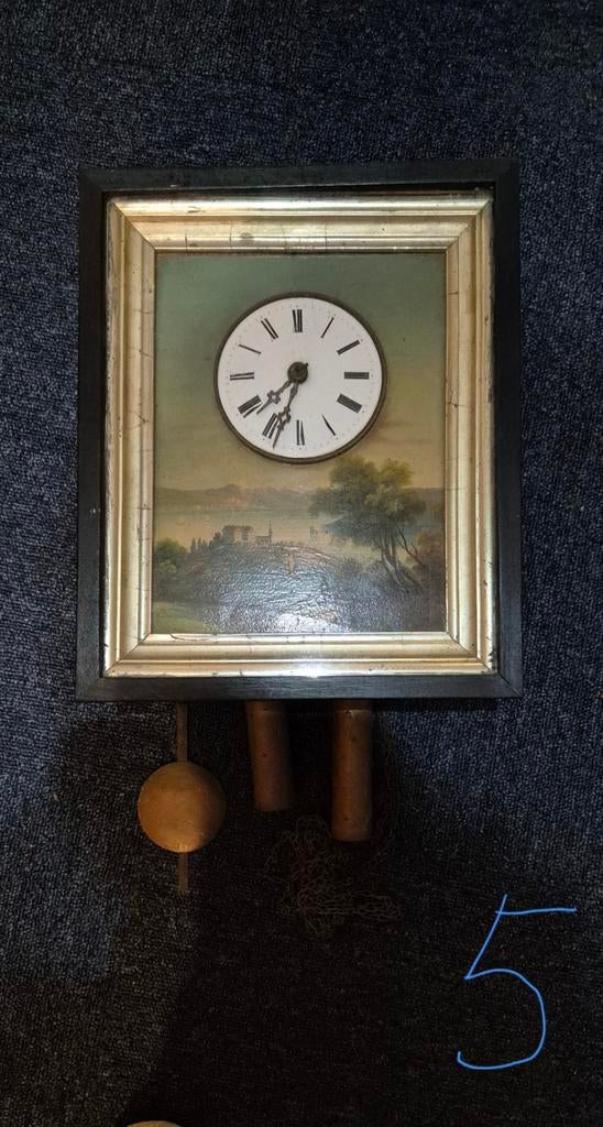 Antieke Schilderij Klok, Antiek en Kunst, Antiek | Klokken, Ophalen