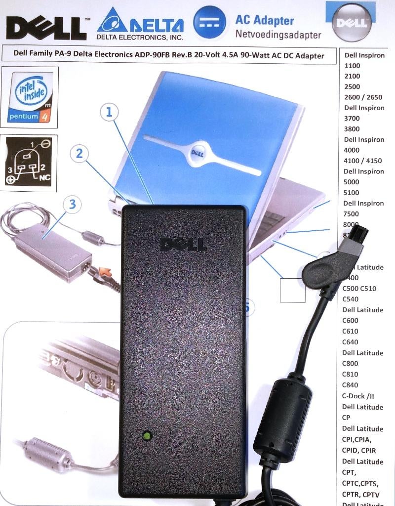 Dell PA-9 P/N 6G356 Delta ADP-90FB 20V 4.5A 90W AC Adapter, Ophalen of Verzenden, Zo goed als nieuw, DELL