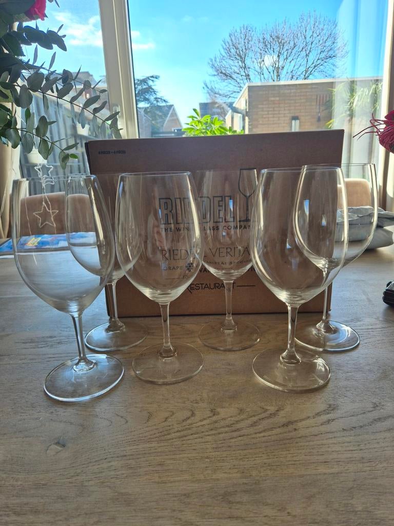6 Riedel Brunello Wijnglazen, Glas of Glazen, Nieuw, Ophalen of Verzenden, Glas