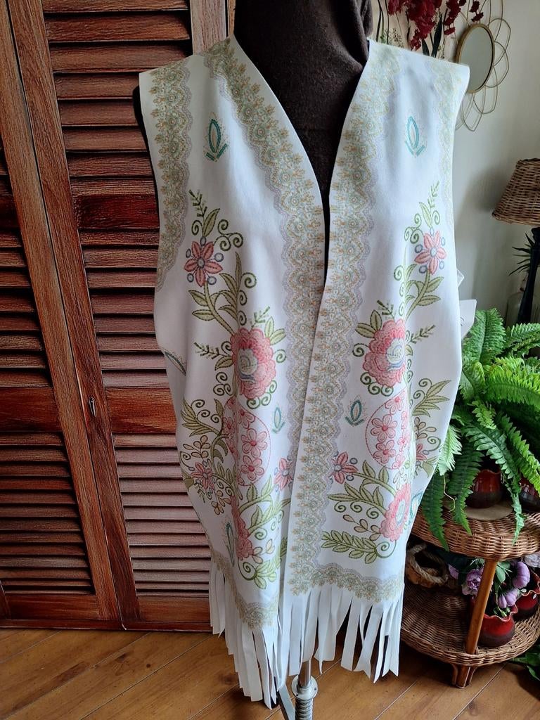 Ibiza boho style vest franjes l xl xxl, Ophalen of Verzenden, Zo goed als nieuw, Maat 46/48 (XL) of groter, Wit
