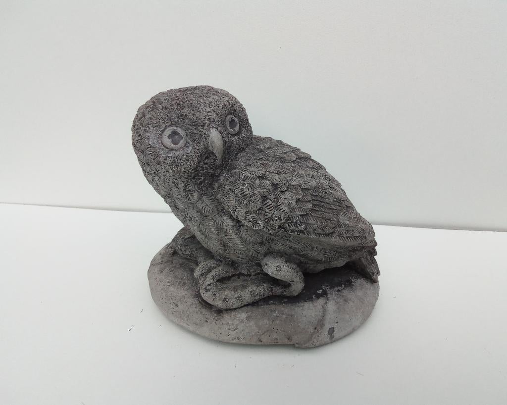 Een Steenuil met Prooi - Vogel Beeldje - Sculptuur, Ophalen of Verzenden, Zo goed als nieuw, Vogel, Beeldje of Figuurtje