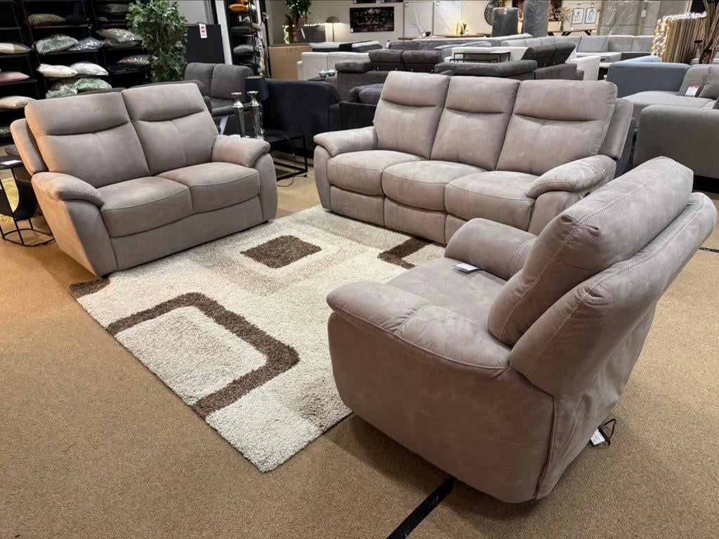 Bankstel 3+2+1 elektrische relaxfunctie Direct/Leverbaar