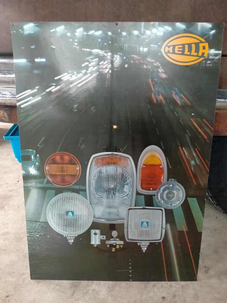 Hella Reclamebord Verlichting Jaren '70, Ophalen of Verzenden, Gebruikt, Reclamebord