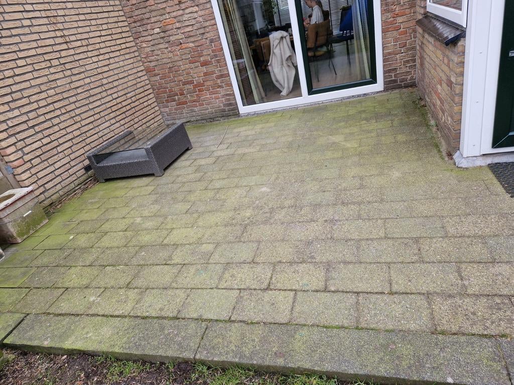Gebruikte blauw/grijze tegels 20x30 - ca. 20m2, Tuin en Terras, Tegels en Klinkers, Ophalen, Gebruikt, 10 m² of meer, Beton
