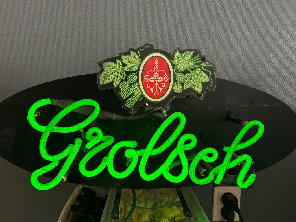 Grolsch Lichtreclame Neon Reclamebord, Ophalen