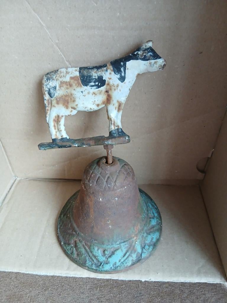 Antieke deurbel met koe, Antiek en Kunst, Ophalen of Verzenden
