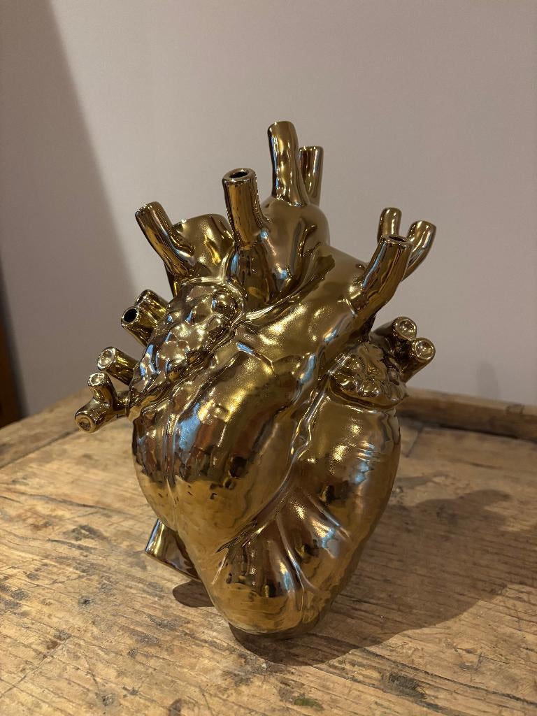 Seletti Hart Vaas Goud, Ophalen, Overige kleuren, Aardewerk of Porselein, Zo goed als nieuw
