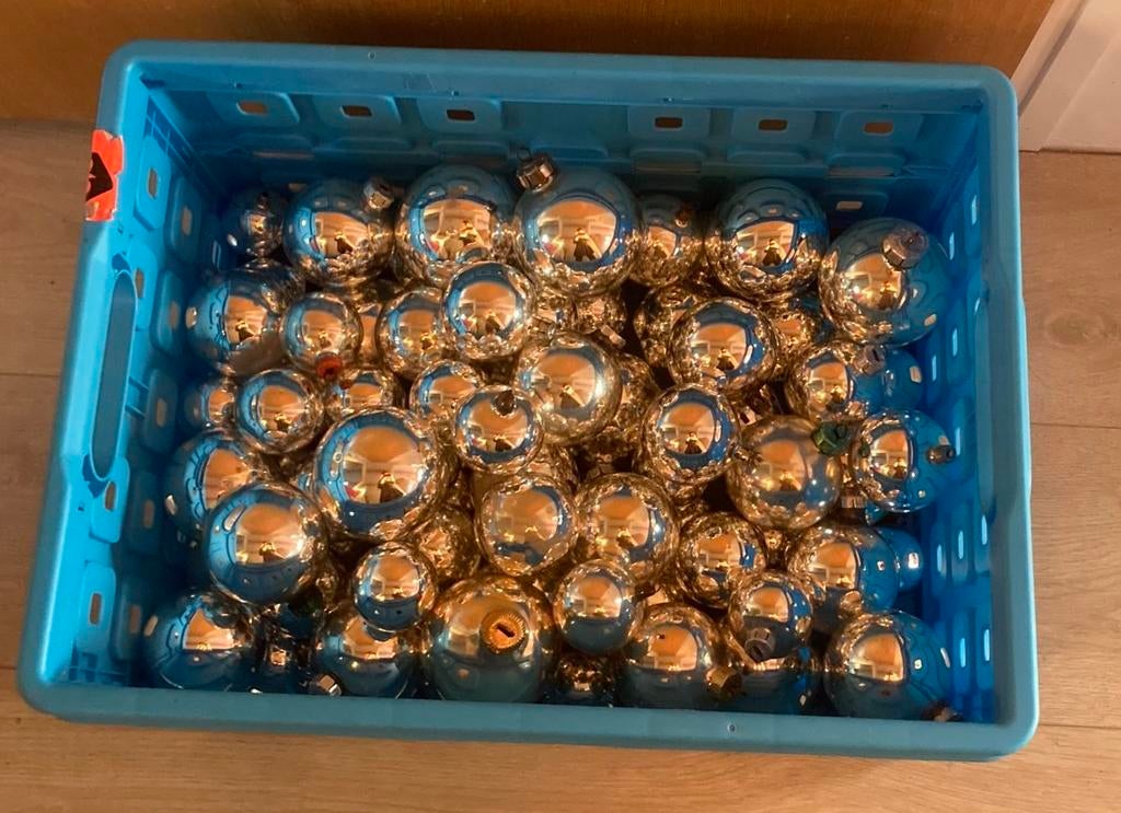 Oude zilveren kerstballen, Diversen, Gebruikt, B, Ophalen of Verzenden, V