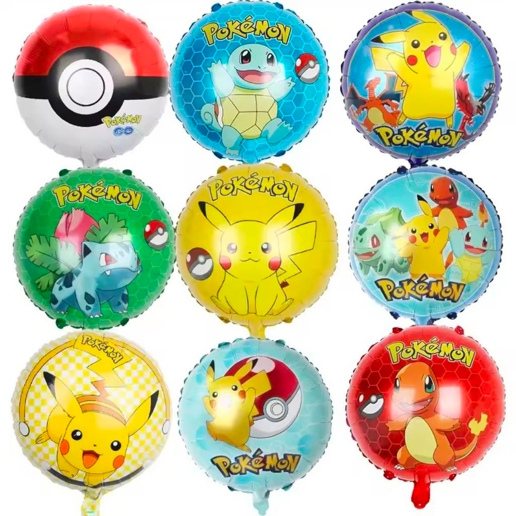 Pokemon * set van 9 folie ballonnen, Ophalen of Verzenden, Nieuw, Versiering, Verjaardag