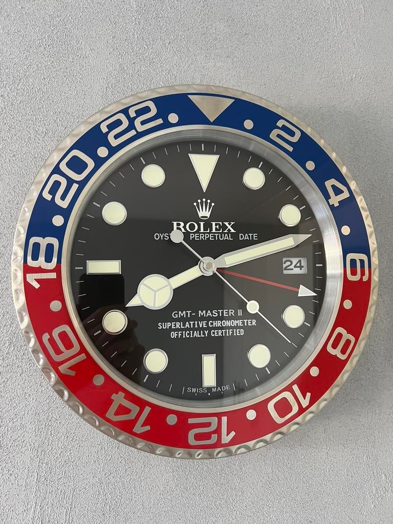 Rolex GMT Pepsi Klok / Wandklok !! NIEUW !!, Ophalen of Verzenden, Nieuw, Wandklok