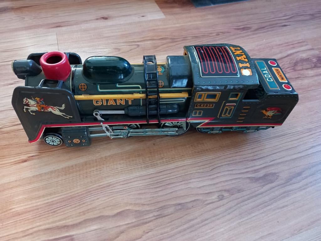 Vintage metalen speelgoedtrein, Verzamelen, Speelgoed, Ophalen of Verzenden, Gebruikt