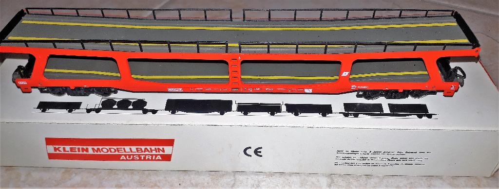 Marklin/Kleinbahn autotransporter leeg/met 8 autos oa Wiking, Hobby en Vrije tijd, Modeltreinen | H0, Gebruikt, Gelijkstroom of Wisselstroom