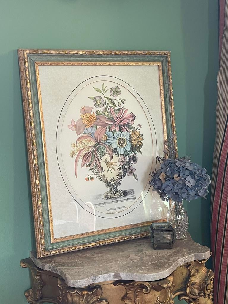 Antieke Aquarel - Sevres vaas, Antiek en Kunst, Kunst | Schilderijen | Klassiek, Ophalen of Verzenden