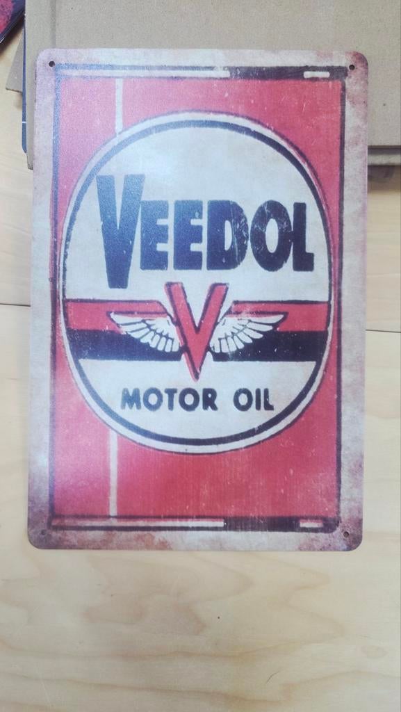 Veedol Motor Oil Metalen Reclamebord - Vintage Stijl, Verzamelen, Ophalen of Verzenden, Nieuw, Auto's