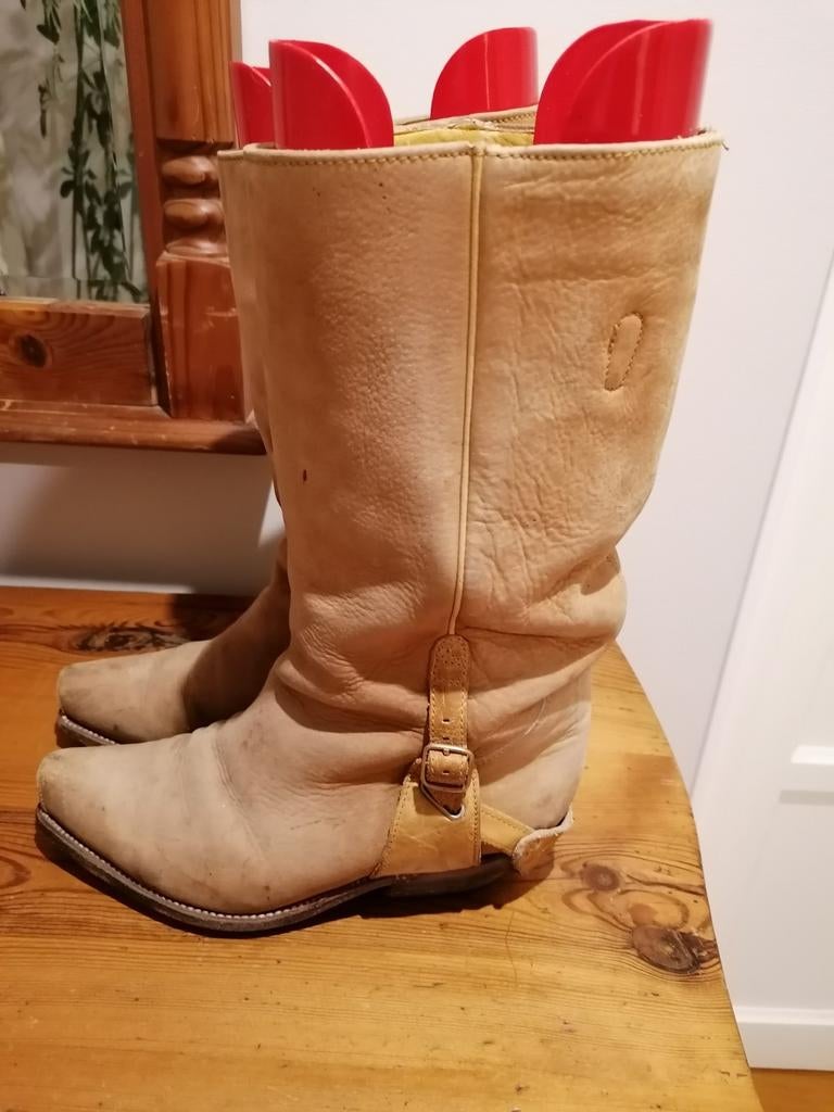 Dr. Adams echte cowboylaarzen 40 schuine hak, Kleding | Dames, Schoenen, Hoge laarzen, Verzenden, Beige, Dr. Adams