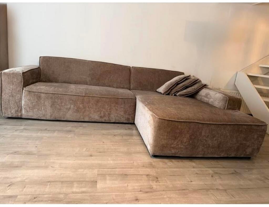 Hoekbank taupe, Huis en Inrichting, Ophalen, Overige materialen, Venlo, Hoekbank