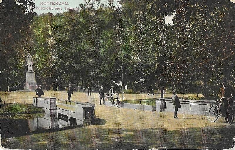 AK Rotterdam - Parkzicht met Standbeeld Tollens, Verzenden, Voor 1920, Gelopen, Zuid-Holland