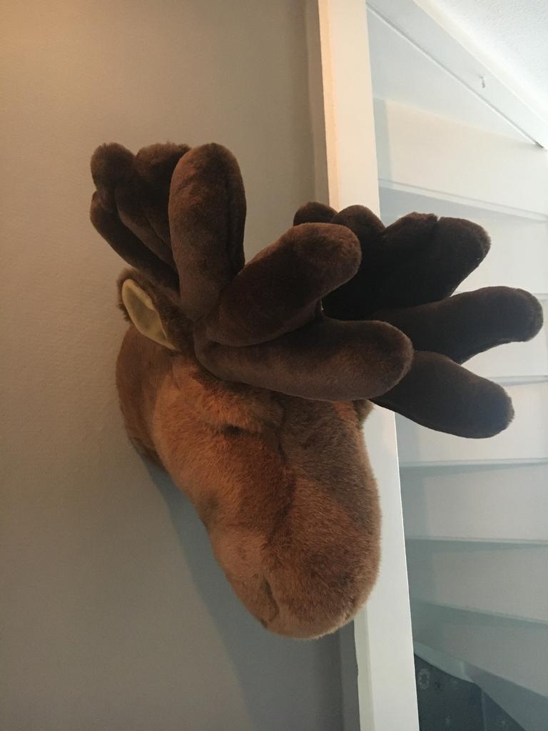 Rendierkop pluche, Kinderen en Baby's, Kinderkamer | Inrichting en Decoratie, Ophalen of Verzenden, Zo goed als nieuw, Wanddecoratie
