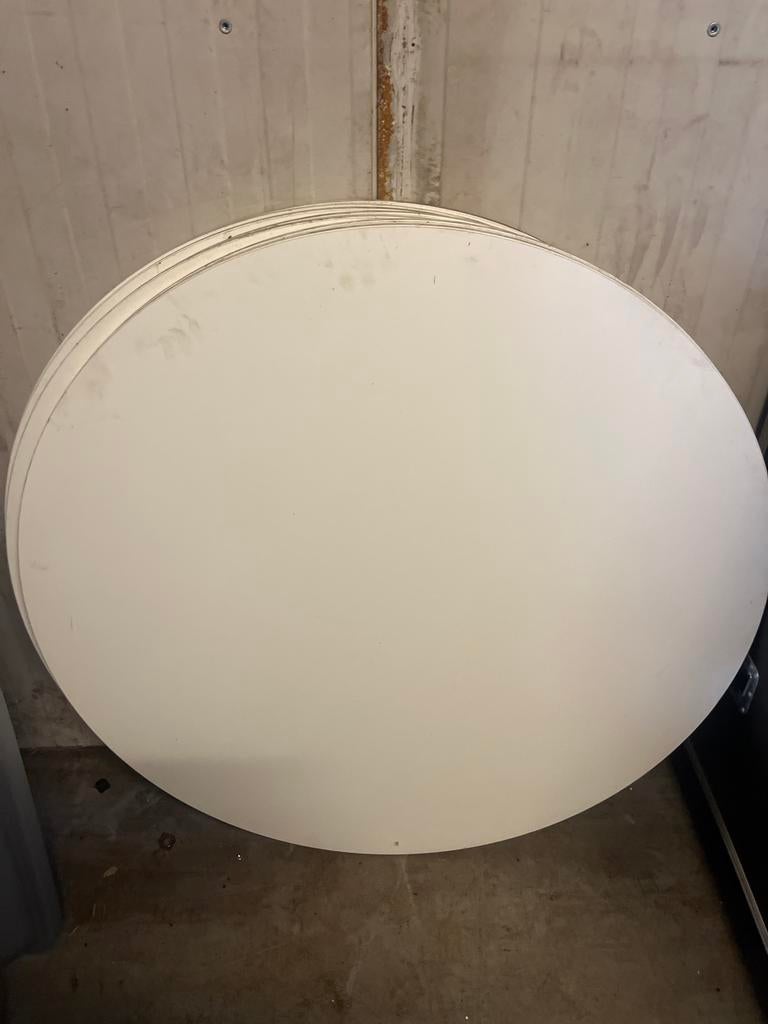 7 Ronde Houten (Tafel)bladen - 1 meter, Gebruikt, 100 tot 150 cm, Rond, Ophalen of Verzenden