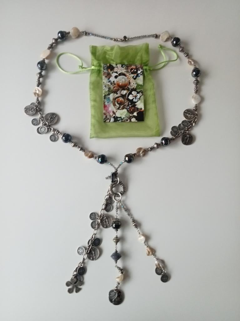 Originele Sari ketting met bedels - Nieuwstaat!, Ophalen of Verzenden, Zo goed als nieuw, Zilver, Overige materialen