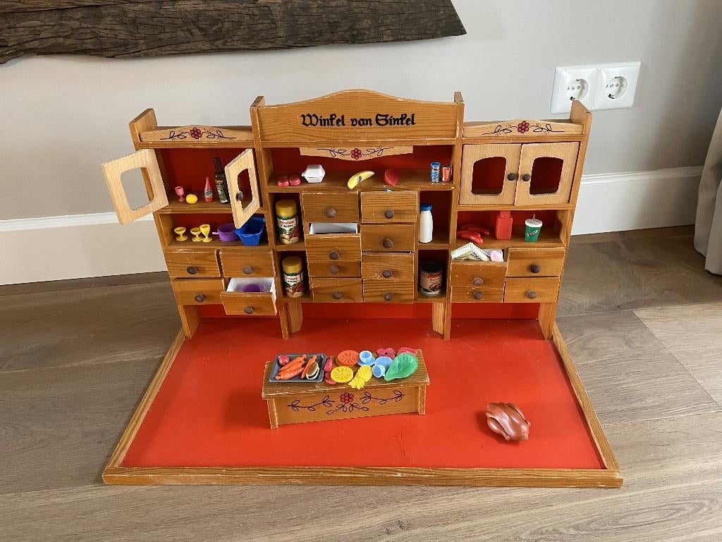 Houten winkel, Kinderen en Baby's, Speelgoed | Houten speelgoed, Ophalen, Zo goed als nieuw, Meubelstuk of Keukentje